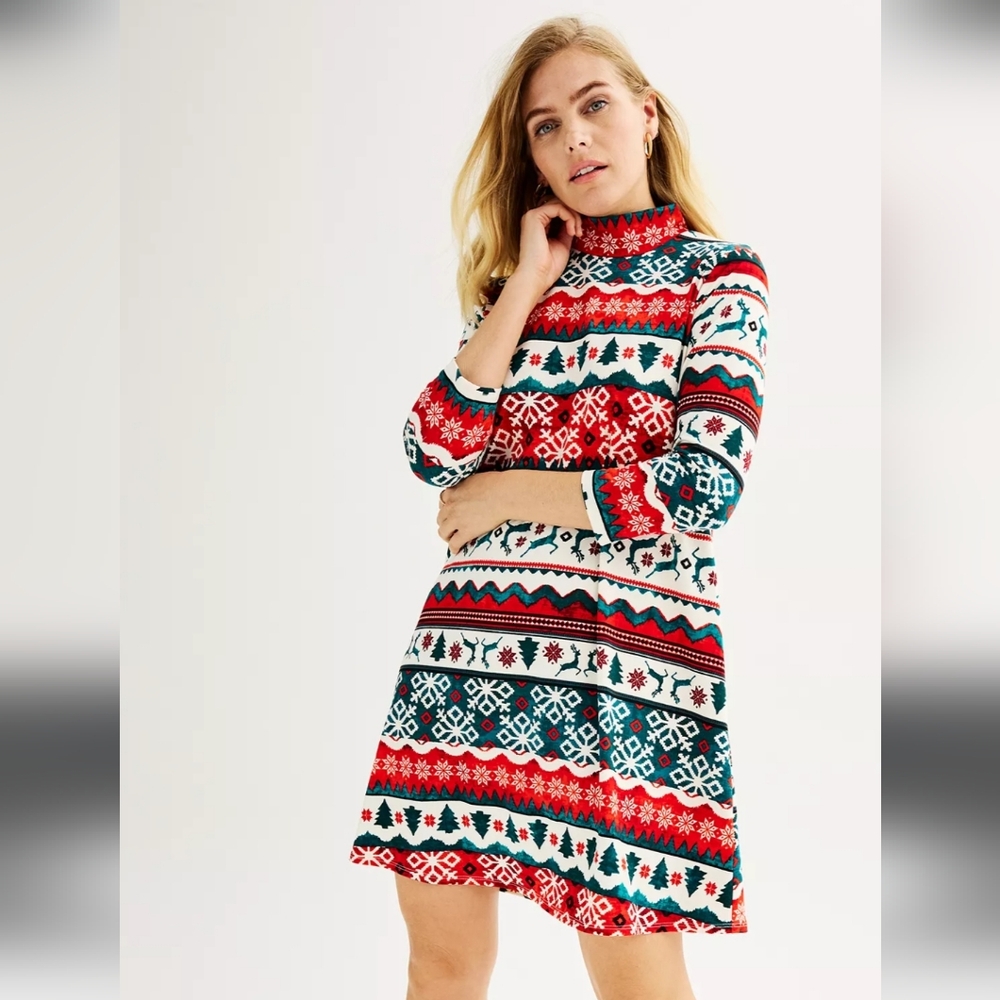 Kohl's "Celebrate Together" Knit Christmas Dress Size Medium, RN#73277